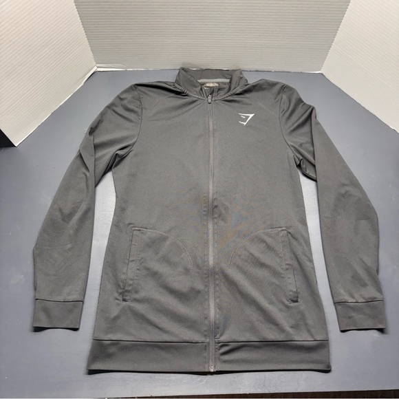 Gymshark Women's Size L Training Zip Up Jacket In Gray Workout Running Light - Picture 1 of 11